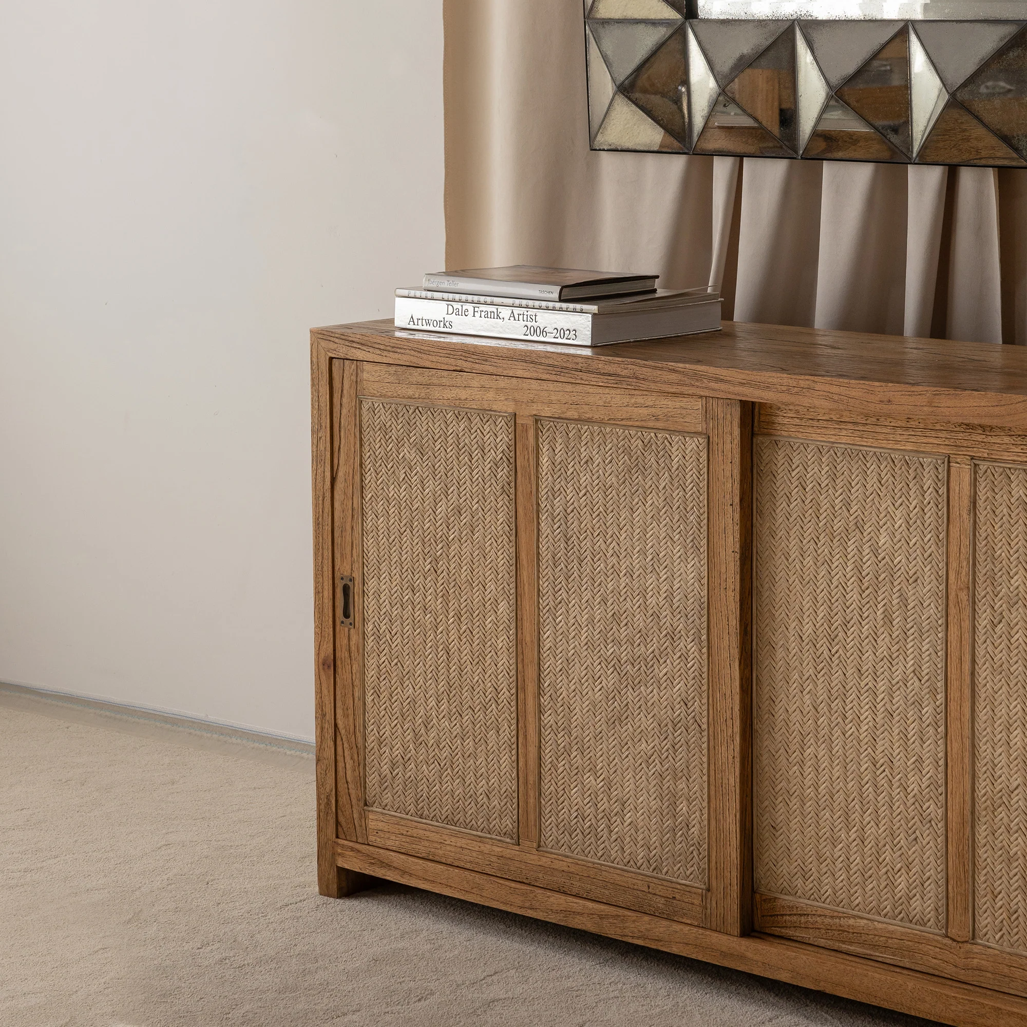 Bianca 2 Door Buffet - Antique Mindi/Weave - Image 2