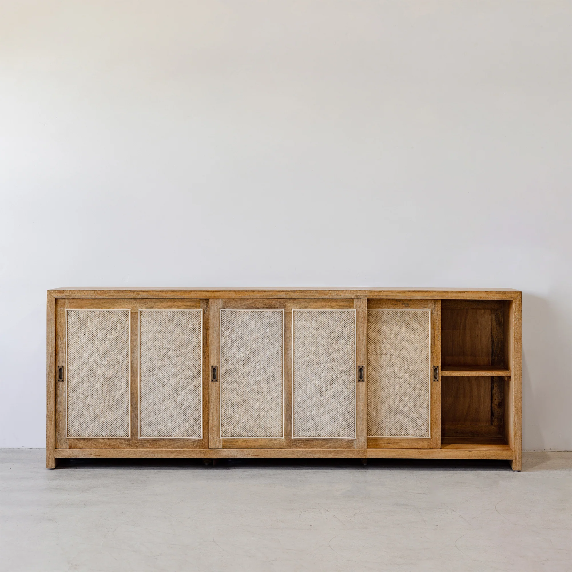 Bianca 3 Door Buffet - Rustic Matte/Weave - Image 2