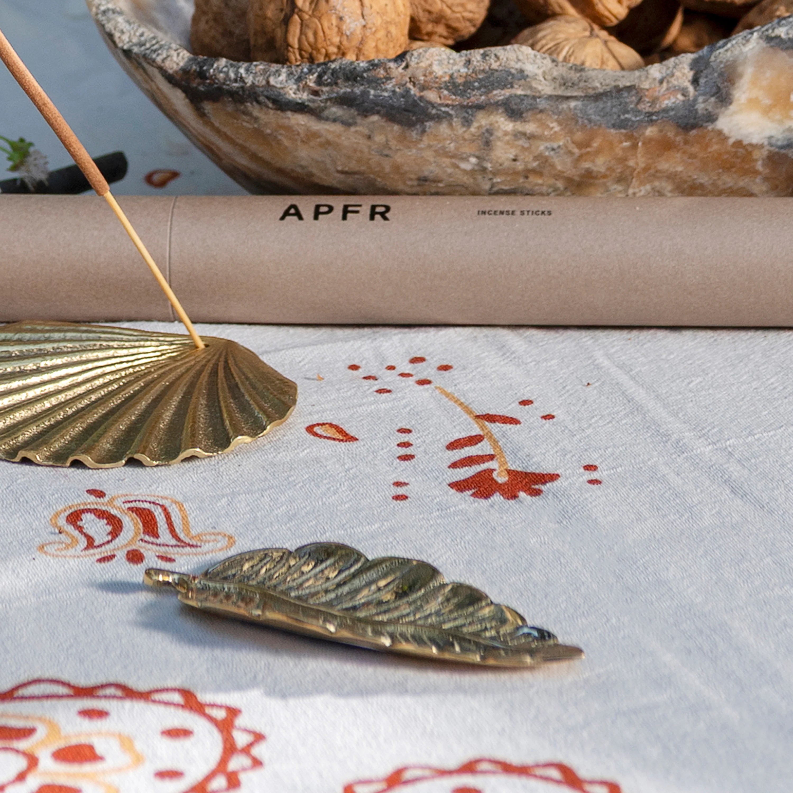 Brass Leaf Incense Holder - Image 2