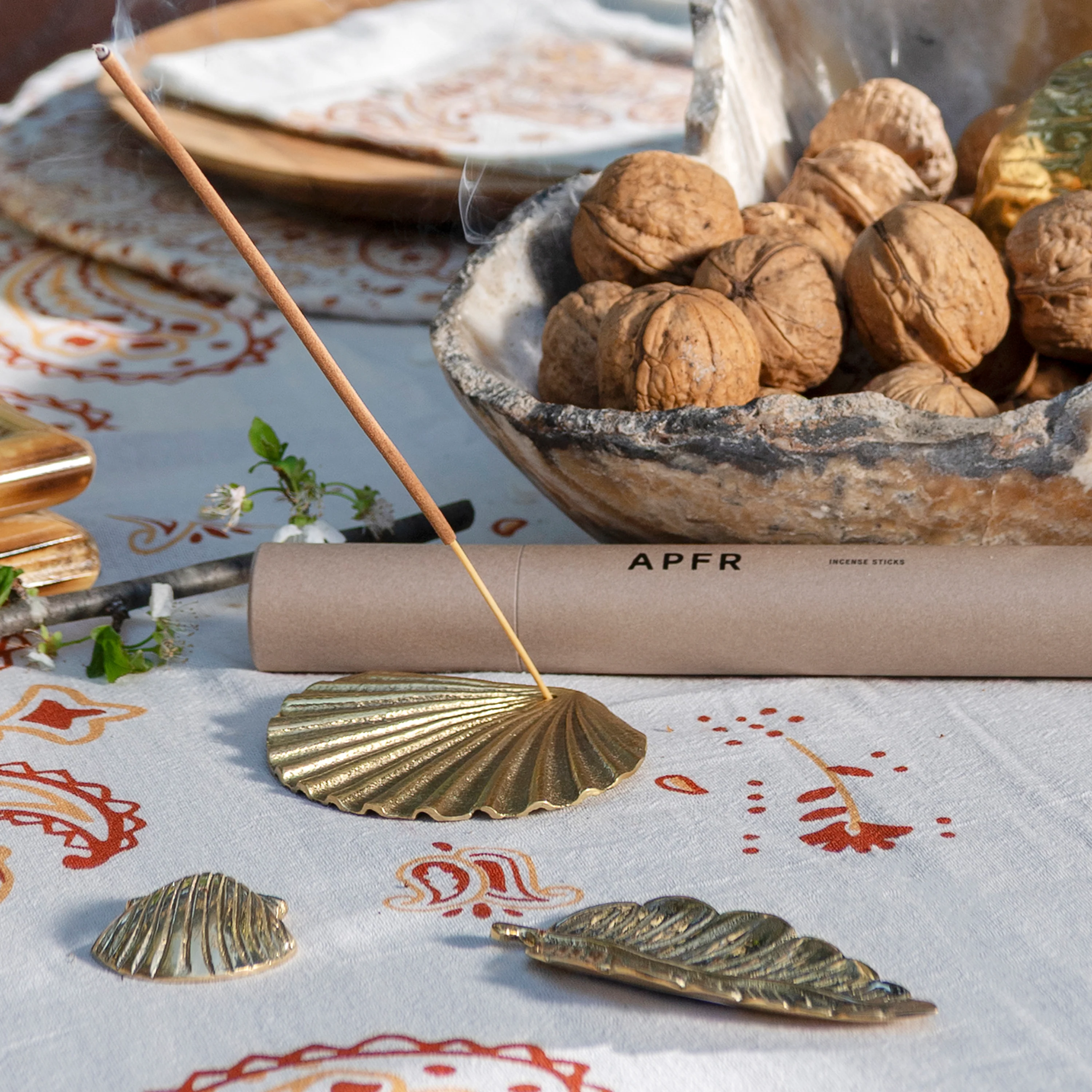 Brass Leaf Incense Holder - Image 5