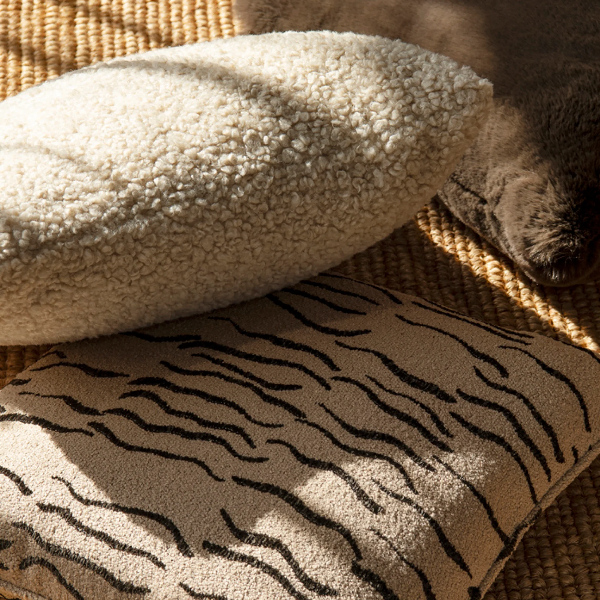 Empire Faux Fur Cushion - Shearling - Image 2