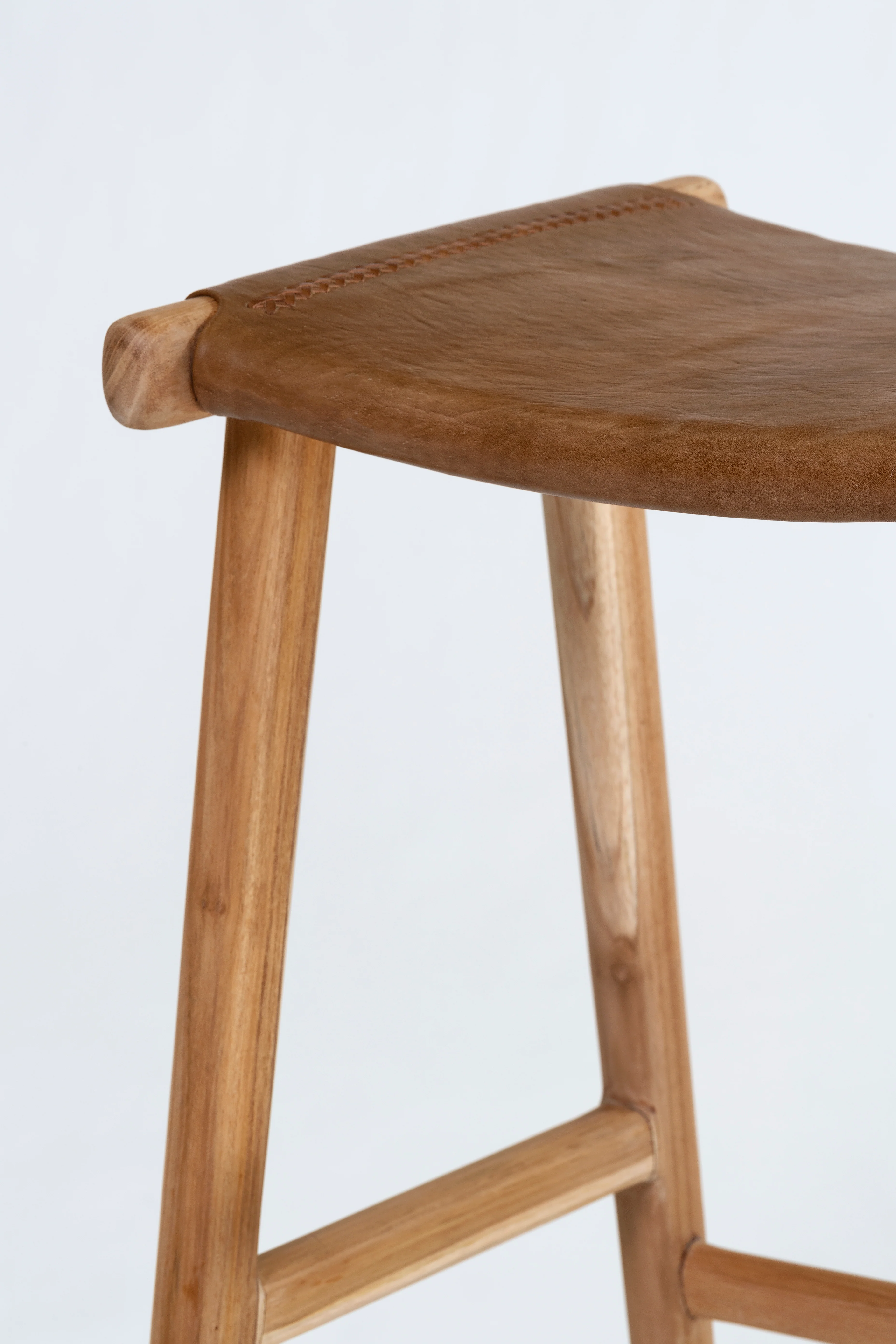 Jok Stool - Teak/Tan Leather - Image 4