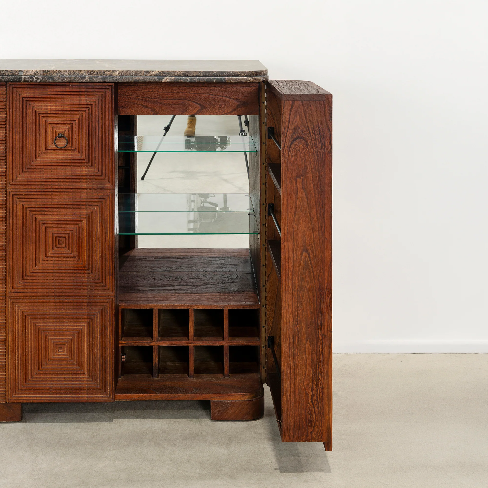 Martini Cabinet - Rustic Walnut/Choc Marble - Image 4