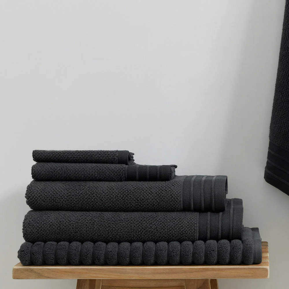 Pure Cotton Hand Towel - Charcoal - Image 2